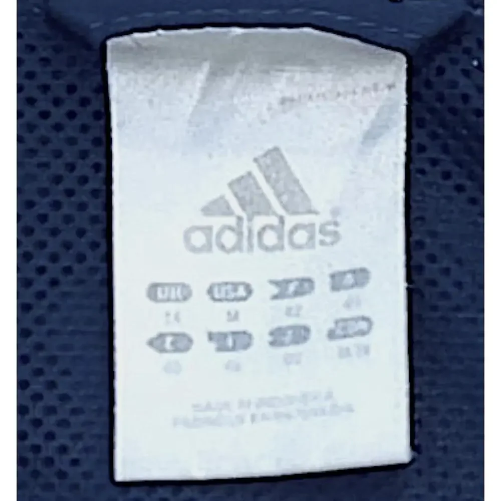 Adidas Track Jacket‎ Blue Iconic Tricot 3 Stripes Sporty Athletic Size Small